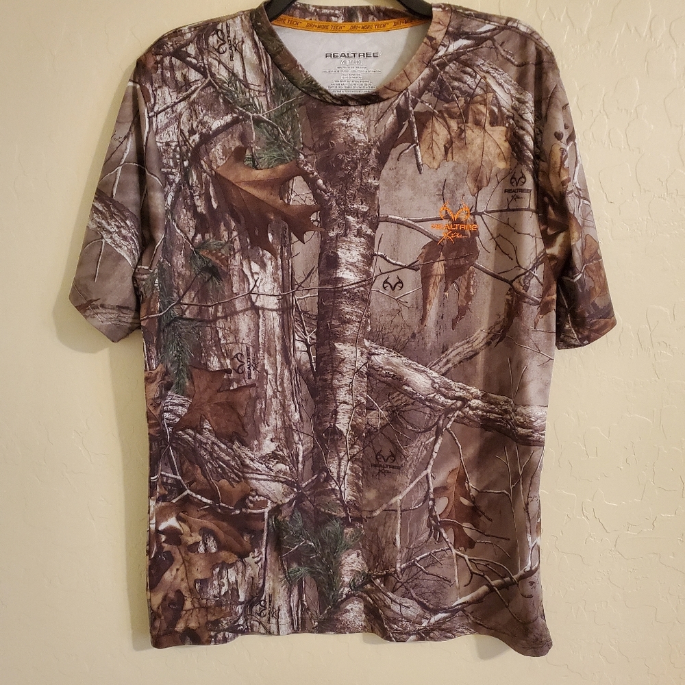 Realtree Dri Fit Camouflage Hunting Short Sleeve Shirt Mens Medium
